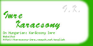 imre karacsony business card